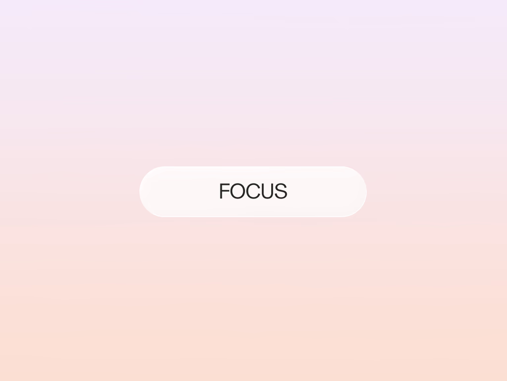 Soft gradient from lilac to peach with a centred white pill label reading FOCUS.