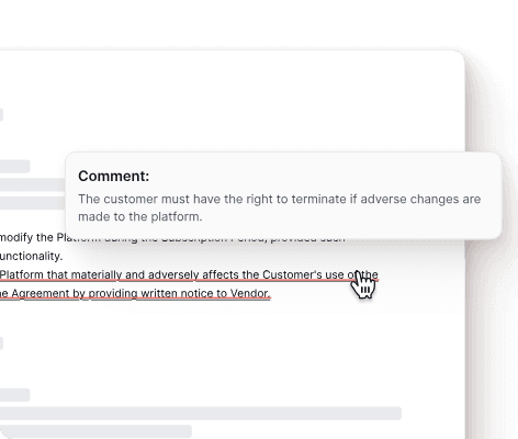 Wordsmith generating clean track-changed redlines on a vendor agreement